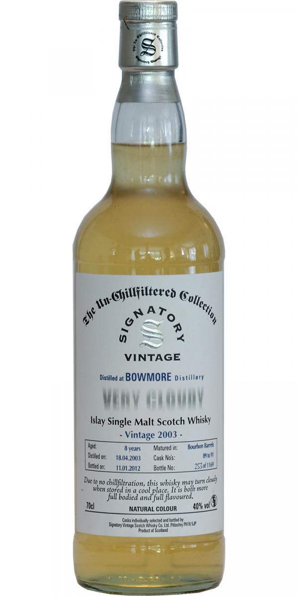 Bowmore 2003 SV The Un-Chillfiltered Collection - Very Cloudy