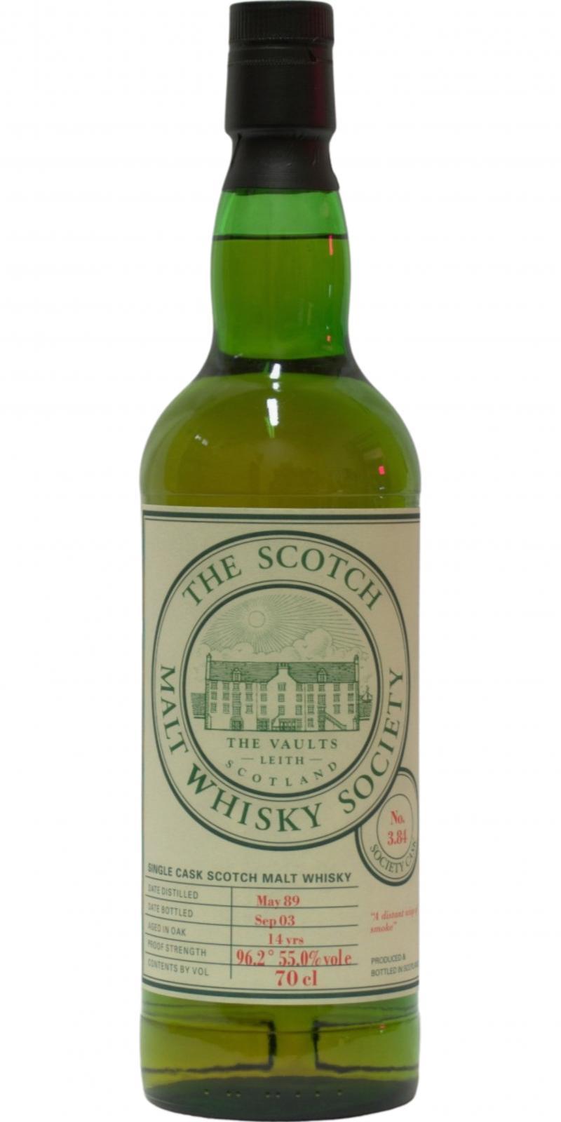 Bowmore 1989 SMWS 3.84 A distant wisp of smoke