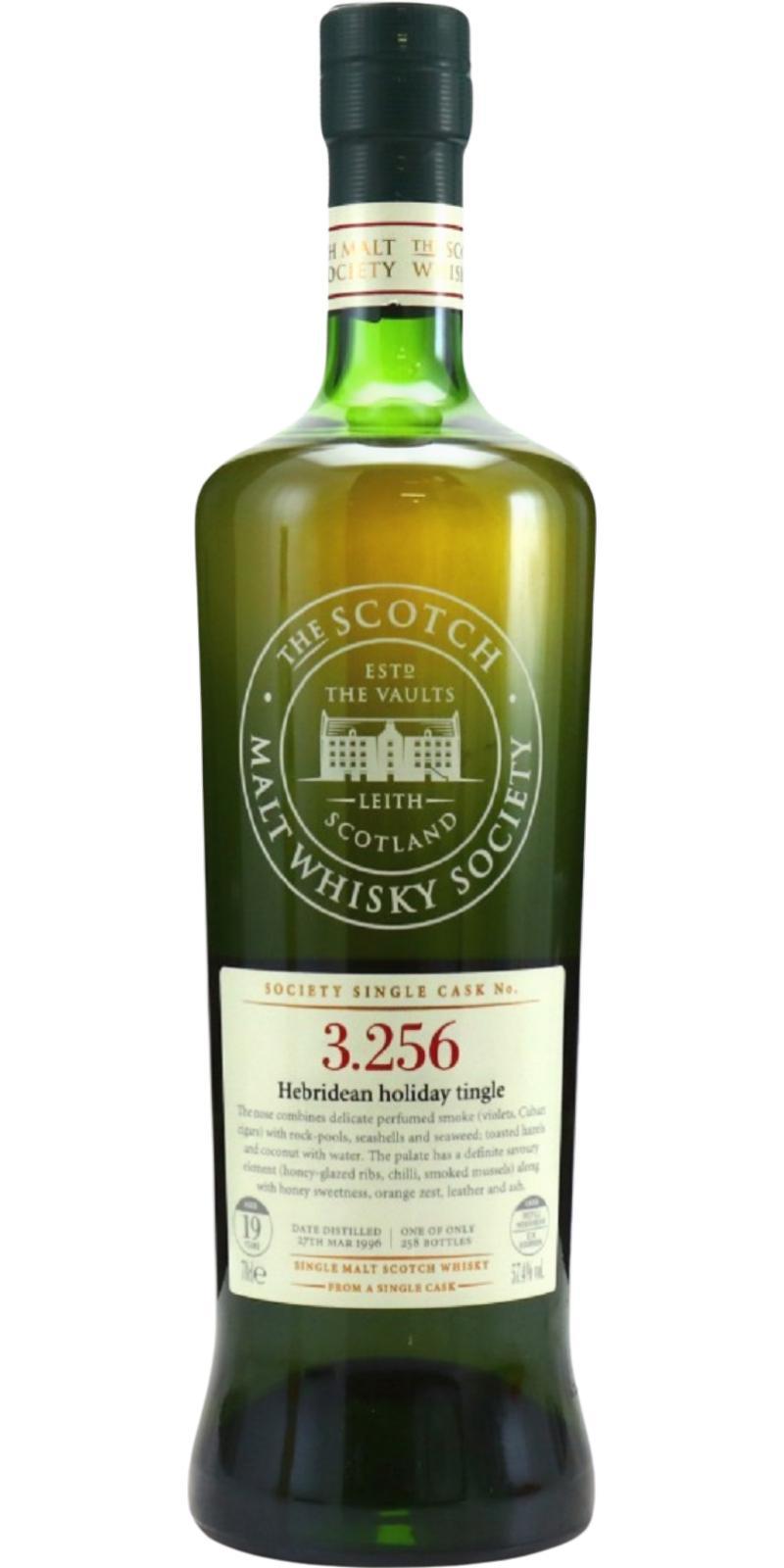 Bowmore 1996 SMWS 3.256 Hebridean holiday tingle