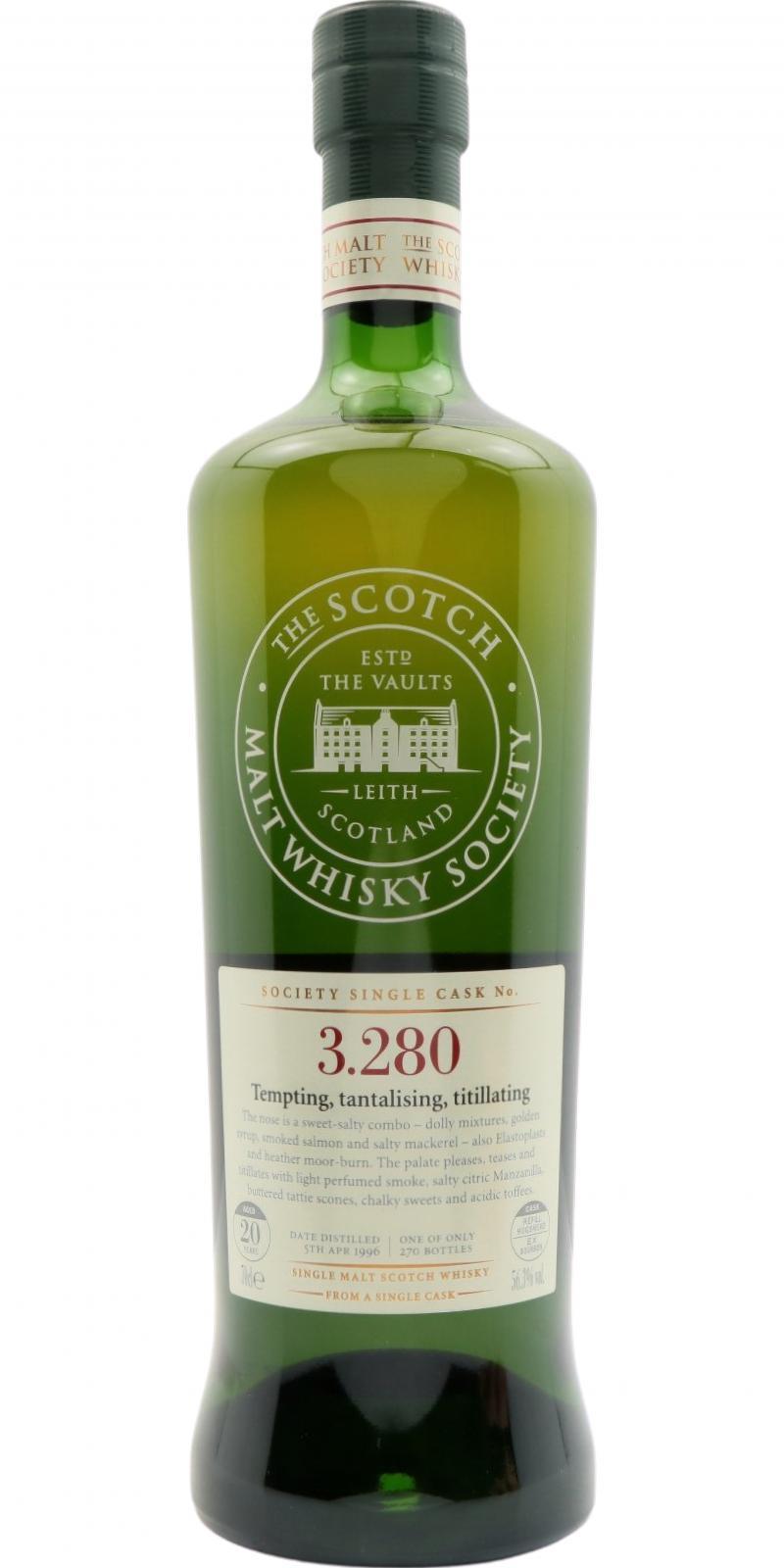 Bowmore 1996 SMWS 3.280 Tempting, tantalising, titillating