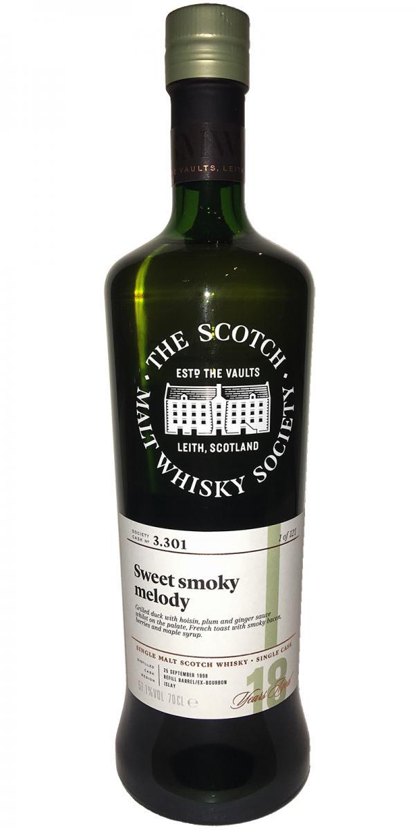 Bowmore 1998 SMWS 3.301 Sweet smoky melody