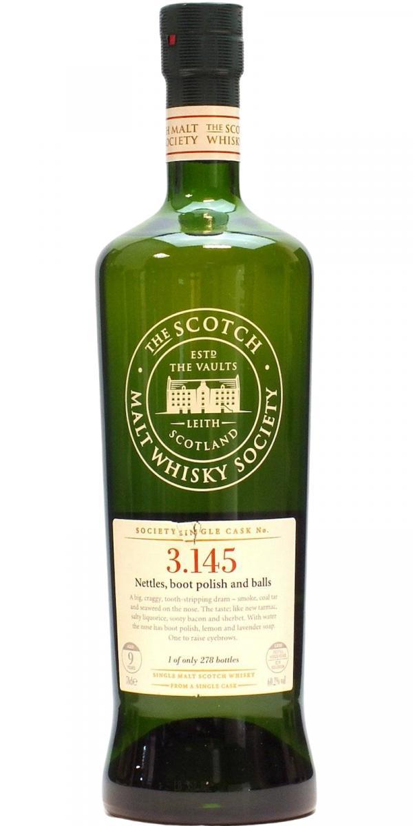 Bowmore 1999 SMWS 3.145 Nettles, boot polish and balls