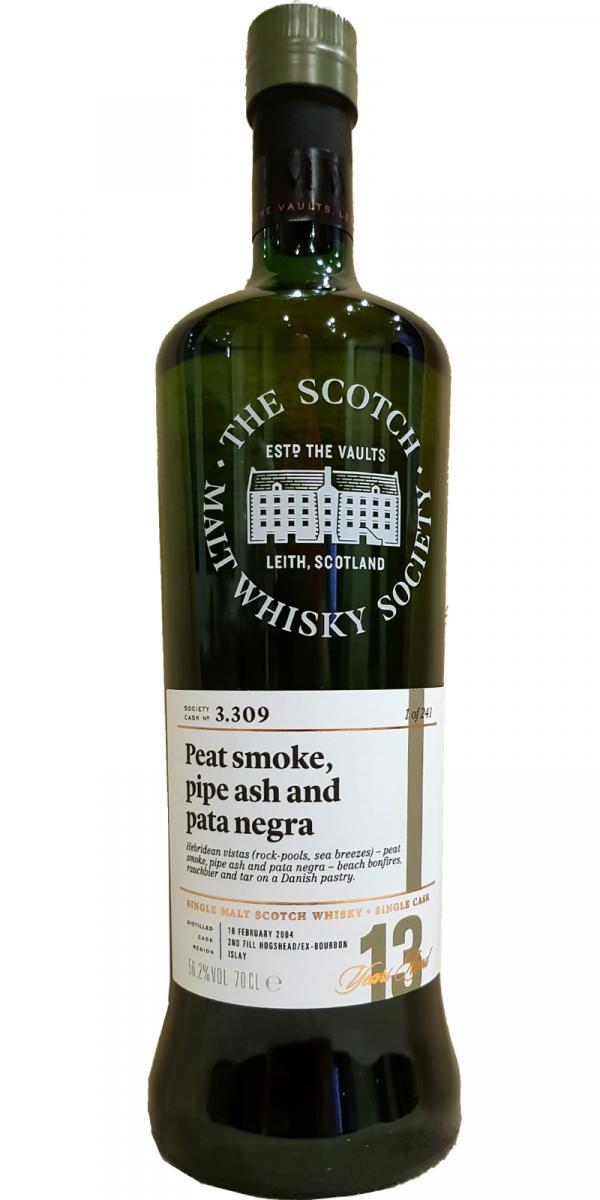 Bowmore 2004 SMWS 3.309 Peat smoke, pipe ash and pata negra