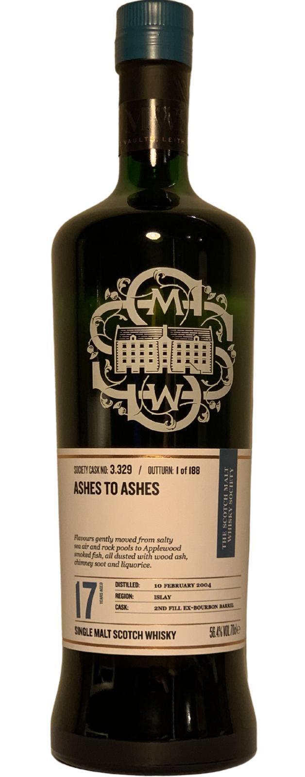 Bowmore 2004 SMWS 3.329 Ashes to ashes