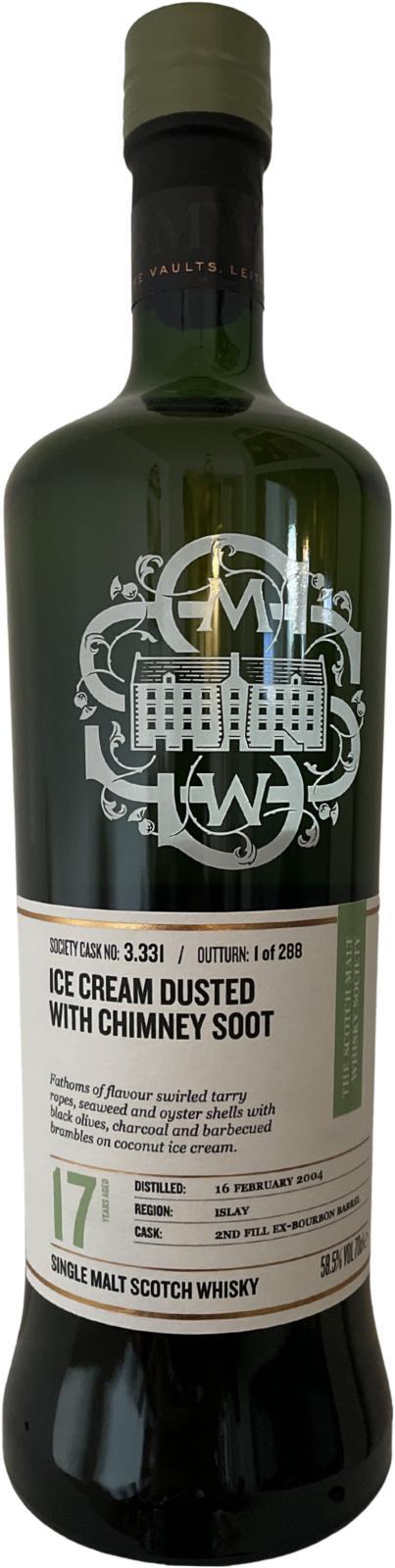 Bowmore 2004 SMWS 3.331 Ice cream dusted with chimney soot