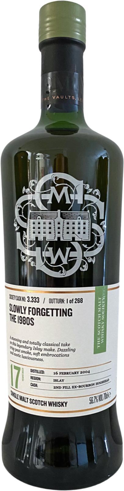 Bowmore 2004 SMWS 3.333 Slowly forgetting the 1980s