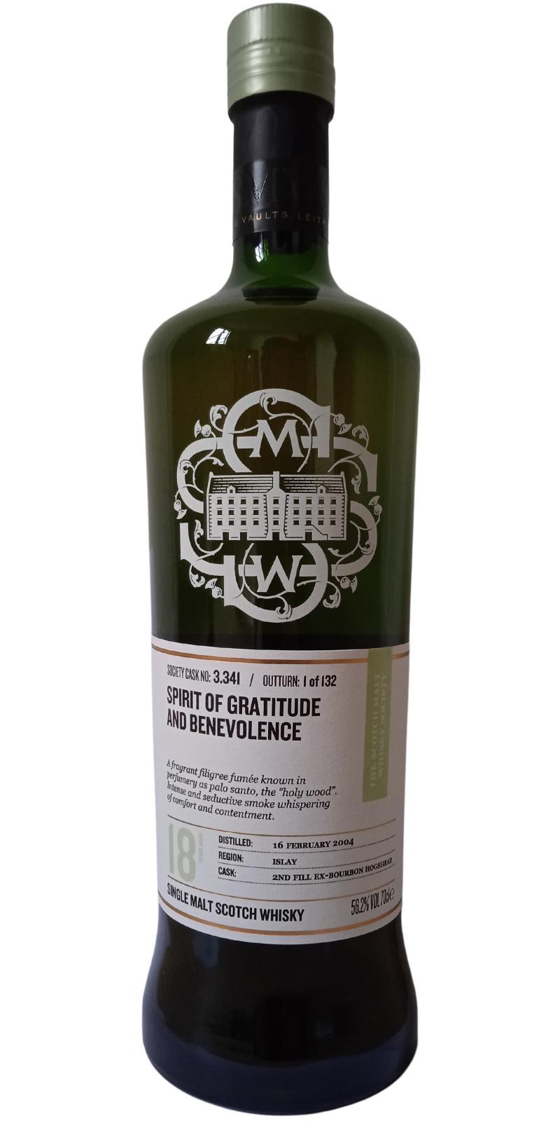 Bowmore 2004 SMWS 3.341 Spirit of gratitude and benevolence