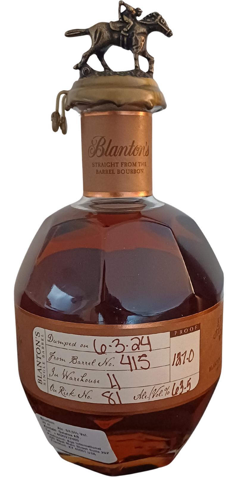 Blanton's Straight From The Barrel
