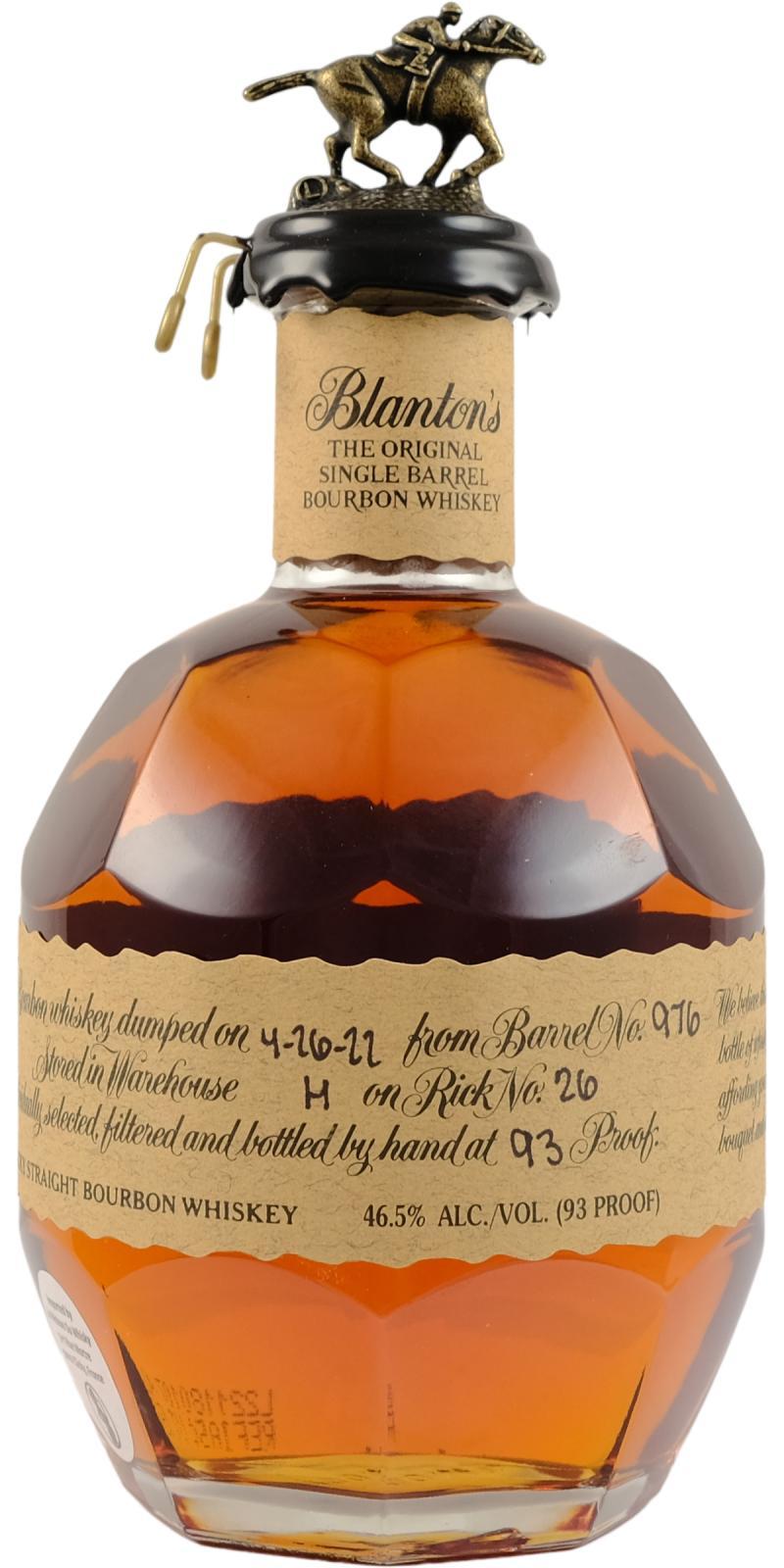 Blanton's The Original Single Barrel Bourbon Whiskey