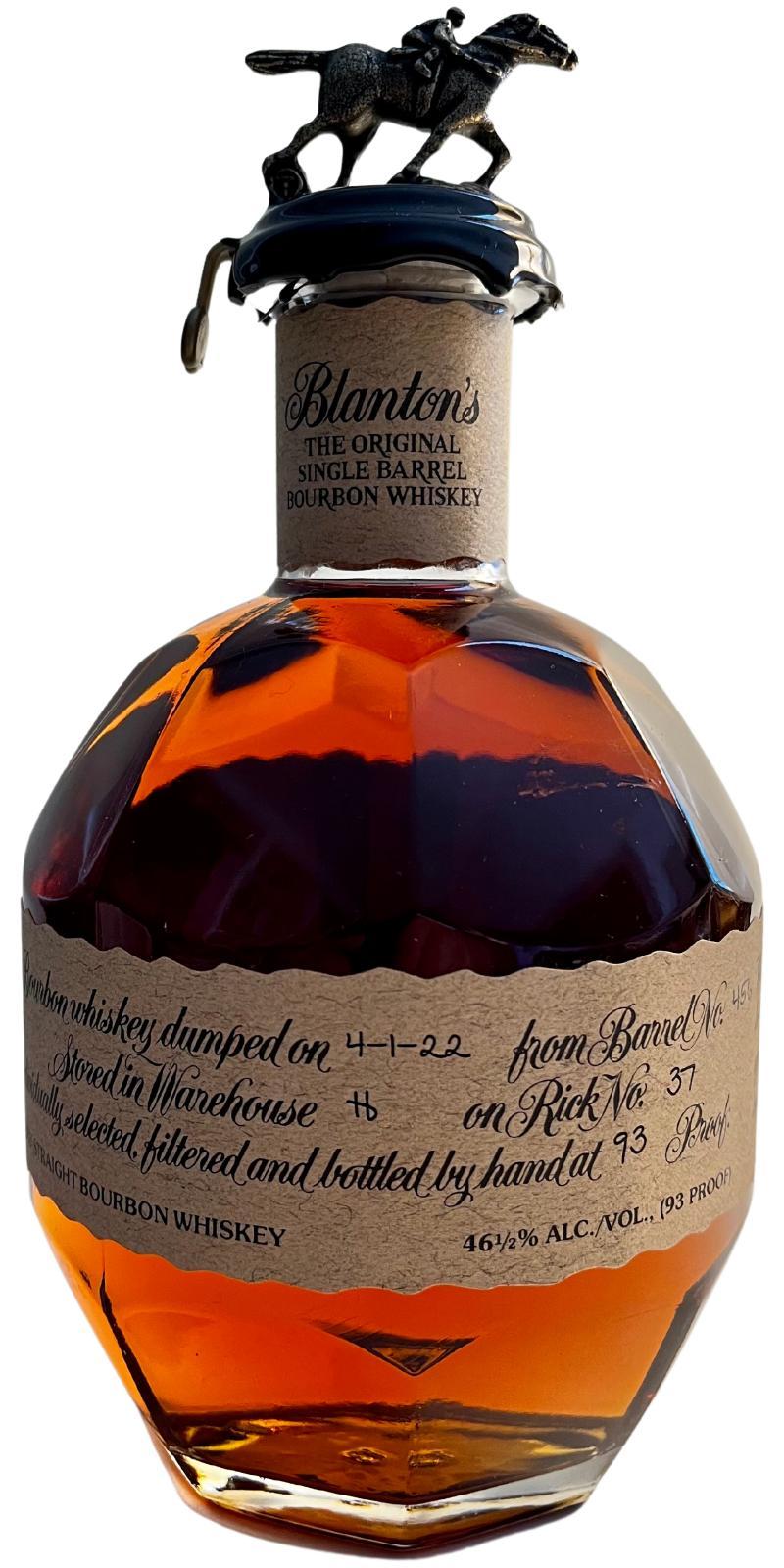 Blanton's The Original Single Barrel Bourbon Whiskey