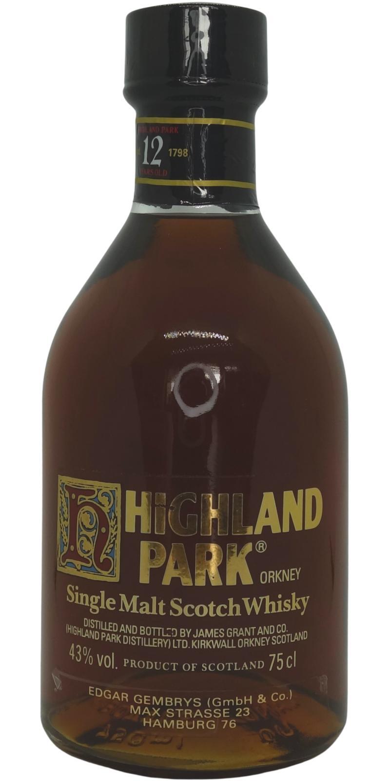Highland Park 12-year-old Screen printed label - Single Malt Scotch Whisky