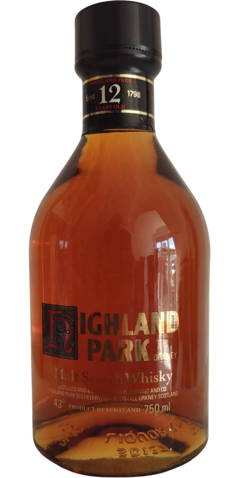 Highland Park 12-Year-Old Screen printed label - Malt Scotch Whisky