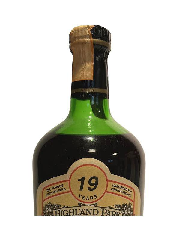 Highland Park 19-year-old St. Magnus yellow label, Dumpy green bottle