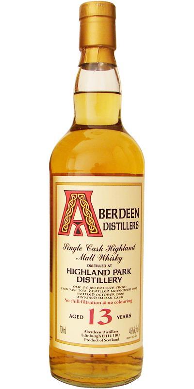 Highland Park 1992 BA Aberdeen Distillers