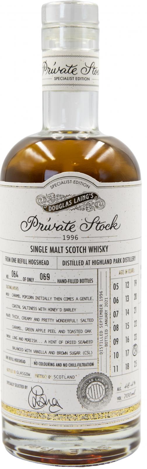 Highland Park 1996 DL Private Stock