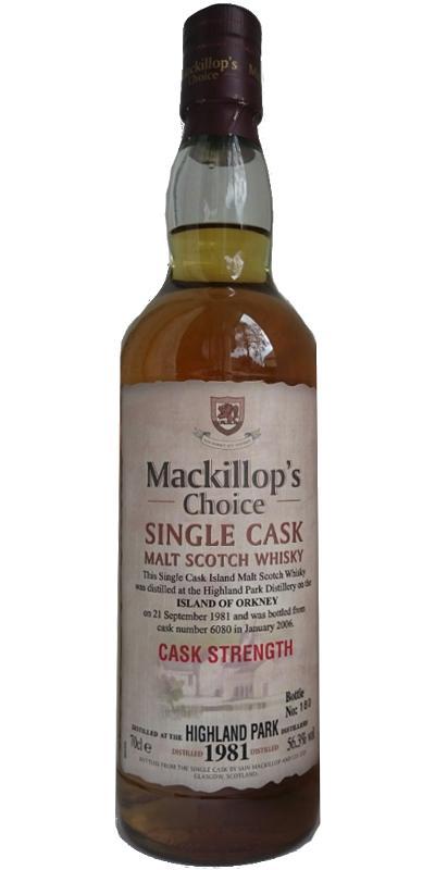 Highland Park 1981 McC Single Cask - Cask Strength