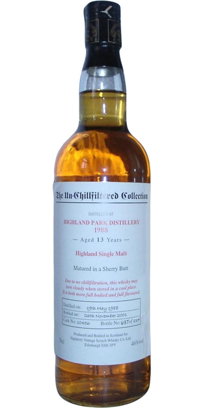 Highland Park 1988 SV The Un-Chillfiltered Collection