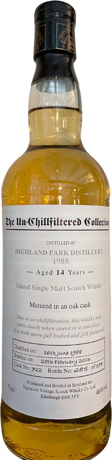 Highland Park 1988 SV The Un-Chillfiltered Collection