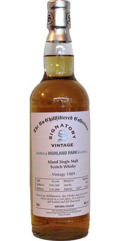 Highland Park 1989 SV The Un-Chillfiltered Collection
