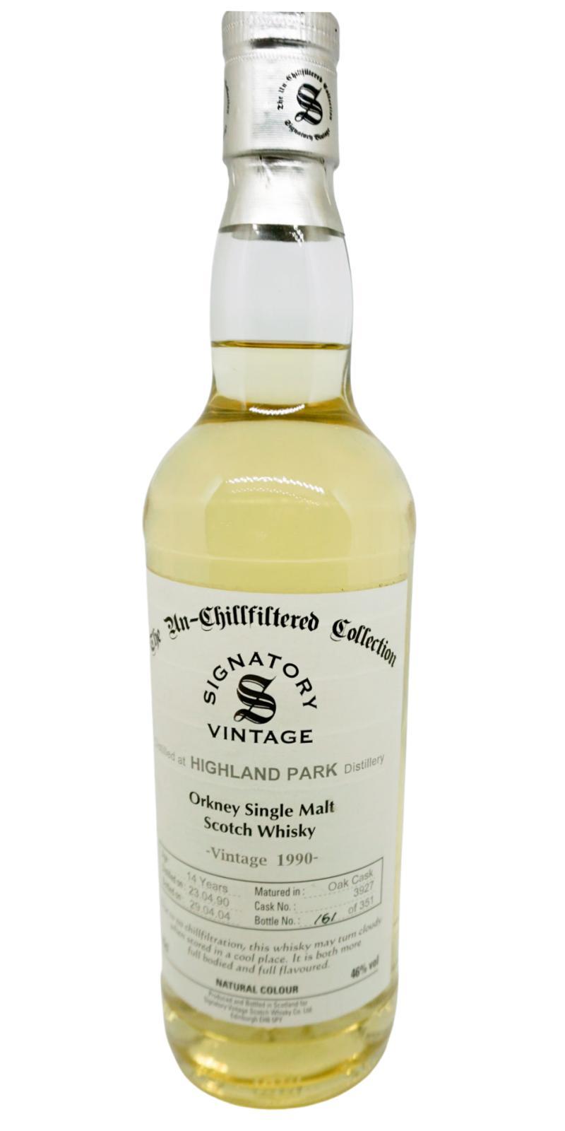 Highland Park 1990 SV The Un-Chillfiltered Collection