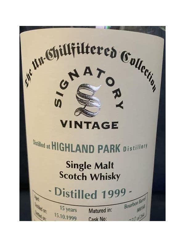 Highland Park 1999 SV The Un-Chillfiltered Collection