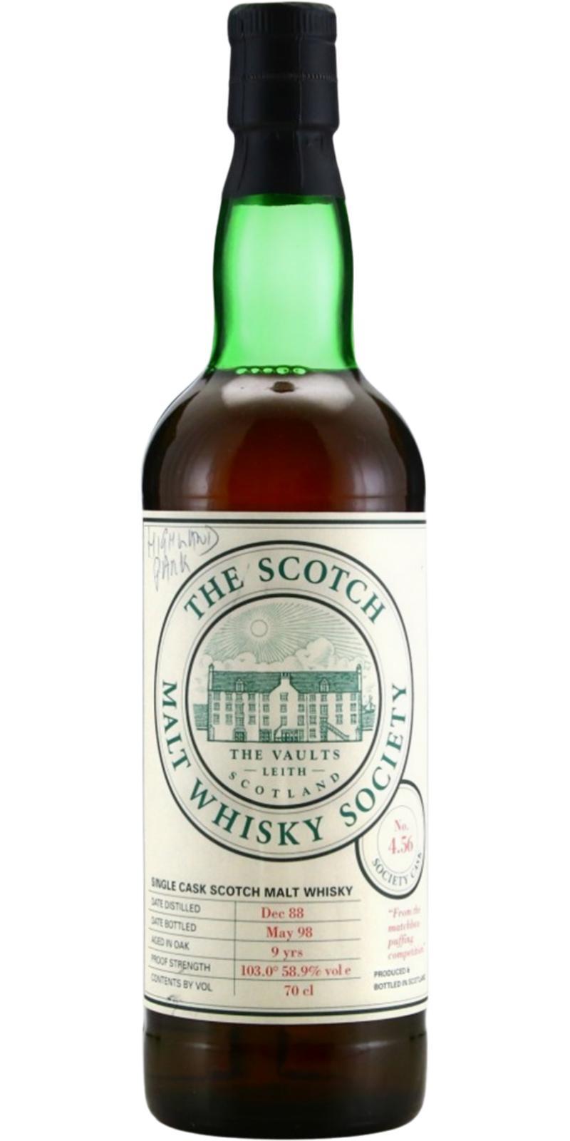 Highland Park 1988 SMWS 4.56 From the matchbox - puffing competition