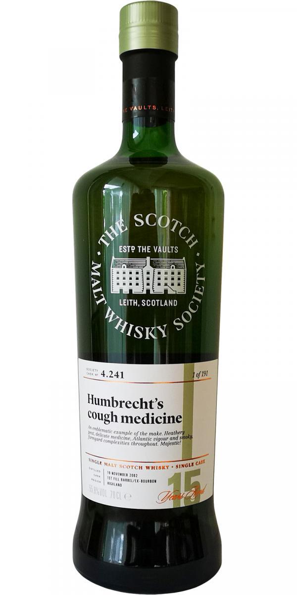 Highland Park 2002 SMWS 4.241 Humbrecht's cough medicine