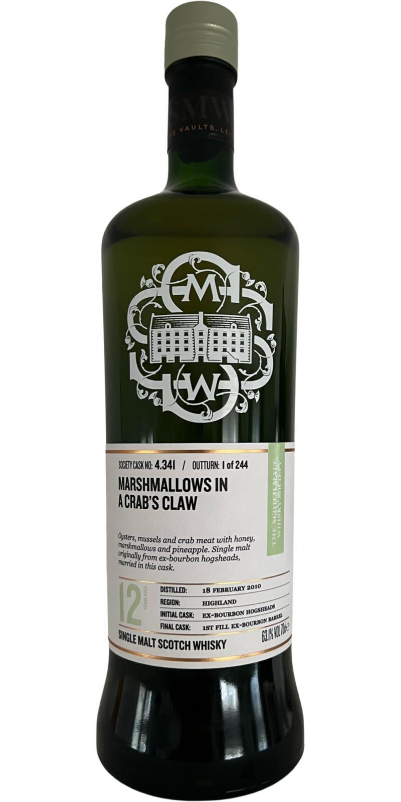 Highland Park 2010 SMWS 4.341 Marshmallows in a crab‘s claw