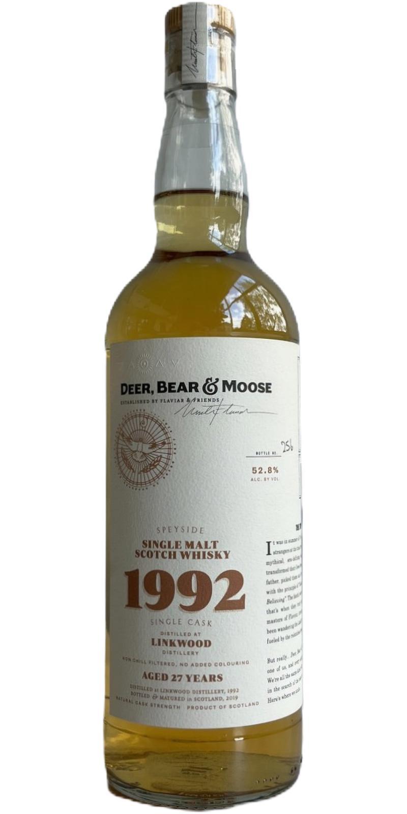 Linkwood 1992 Flvr Deer, Bear & Moose