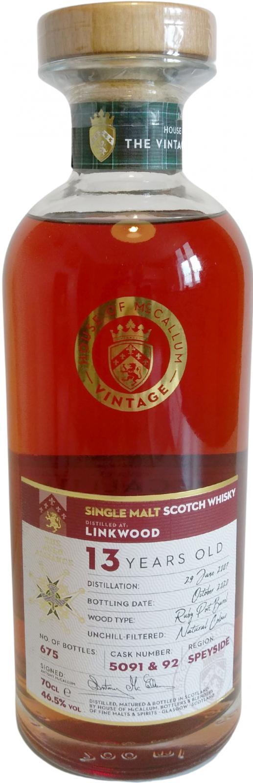 Linkwood 2007 HoMc The Vintage Collection