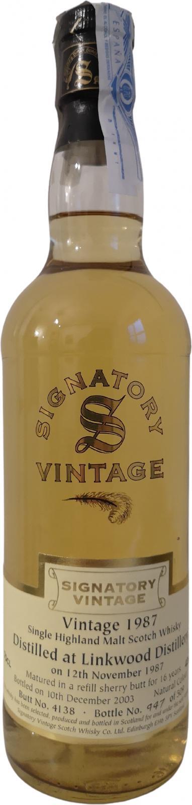 Linkwood 1987 SV Vintage Collection