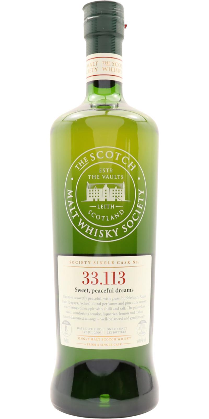 Ardbeg 2003 SMWS 33.113 Sweet, peaceful dreams