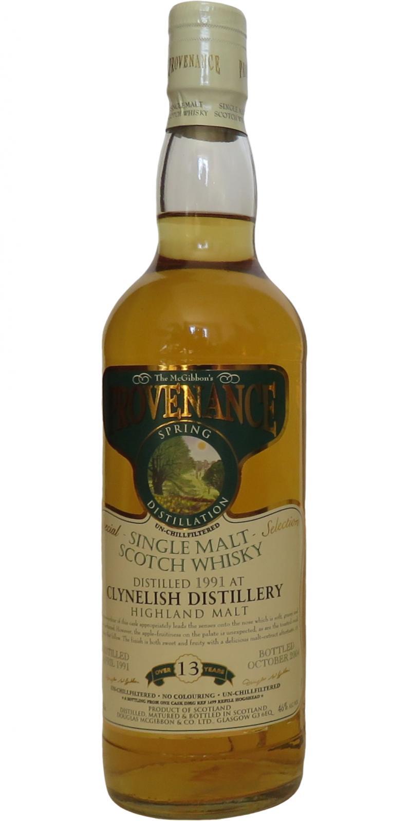 Clynelish 1991 McG McGibbon's Provenance