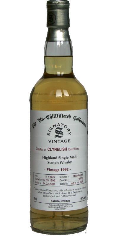 Clynelish 1992 SV The Un-Chillfiltered Collection