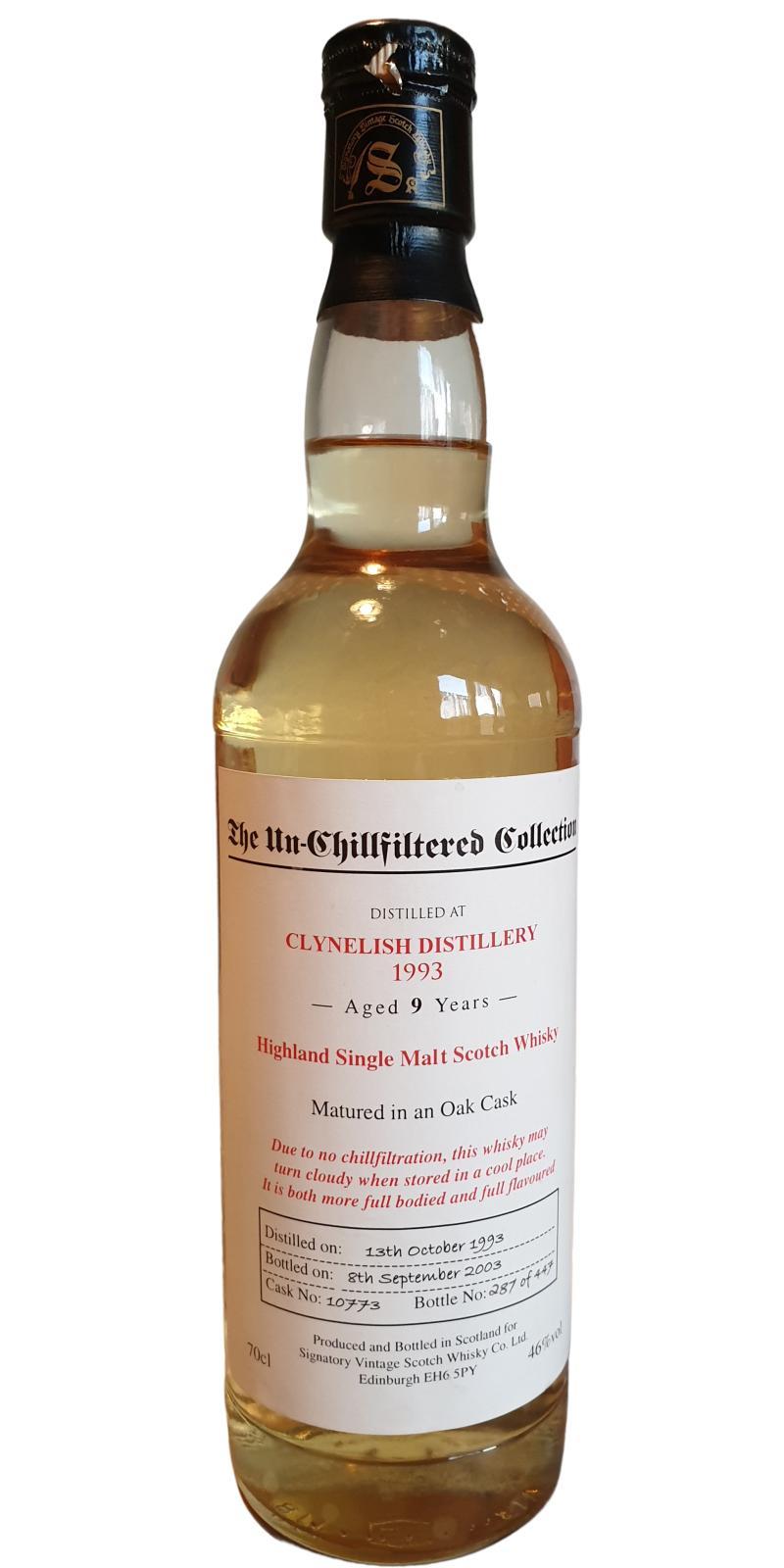 Clynelish 1993 SV The Un-Chillfiltered Collection