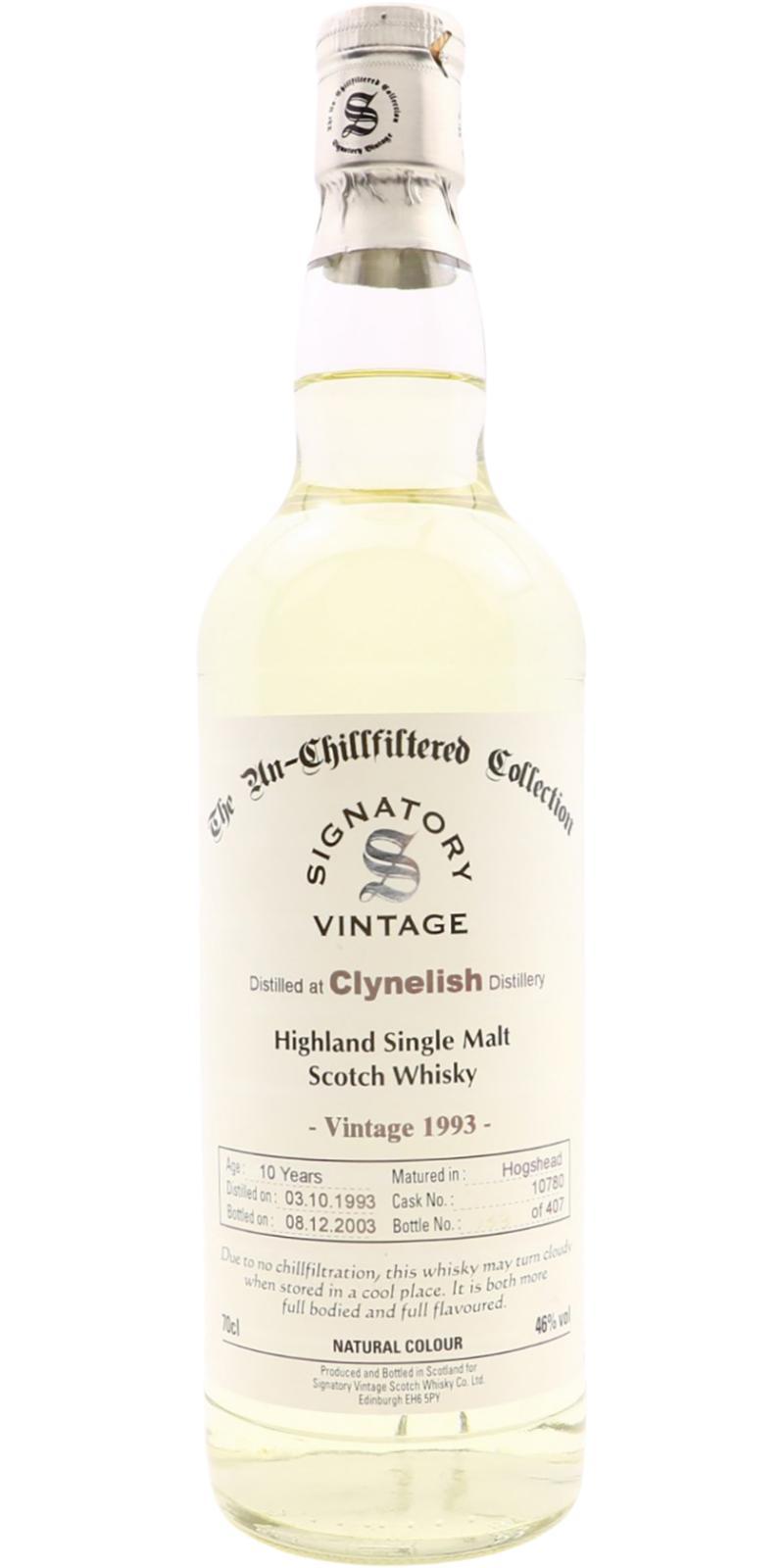 Clynelish 1993 SV The Un-Chillfiltered Collection