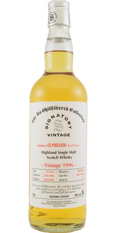 Clynelish 1996 SV The Un-Chillfiltered Collection