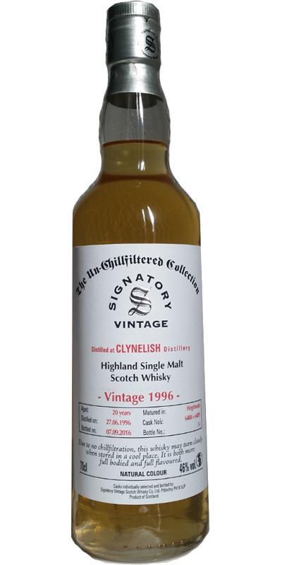 Clynelish 1996 SV The Un-Chillfiltered Collection
