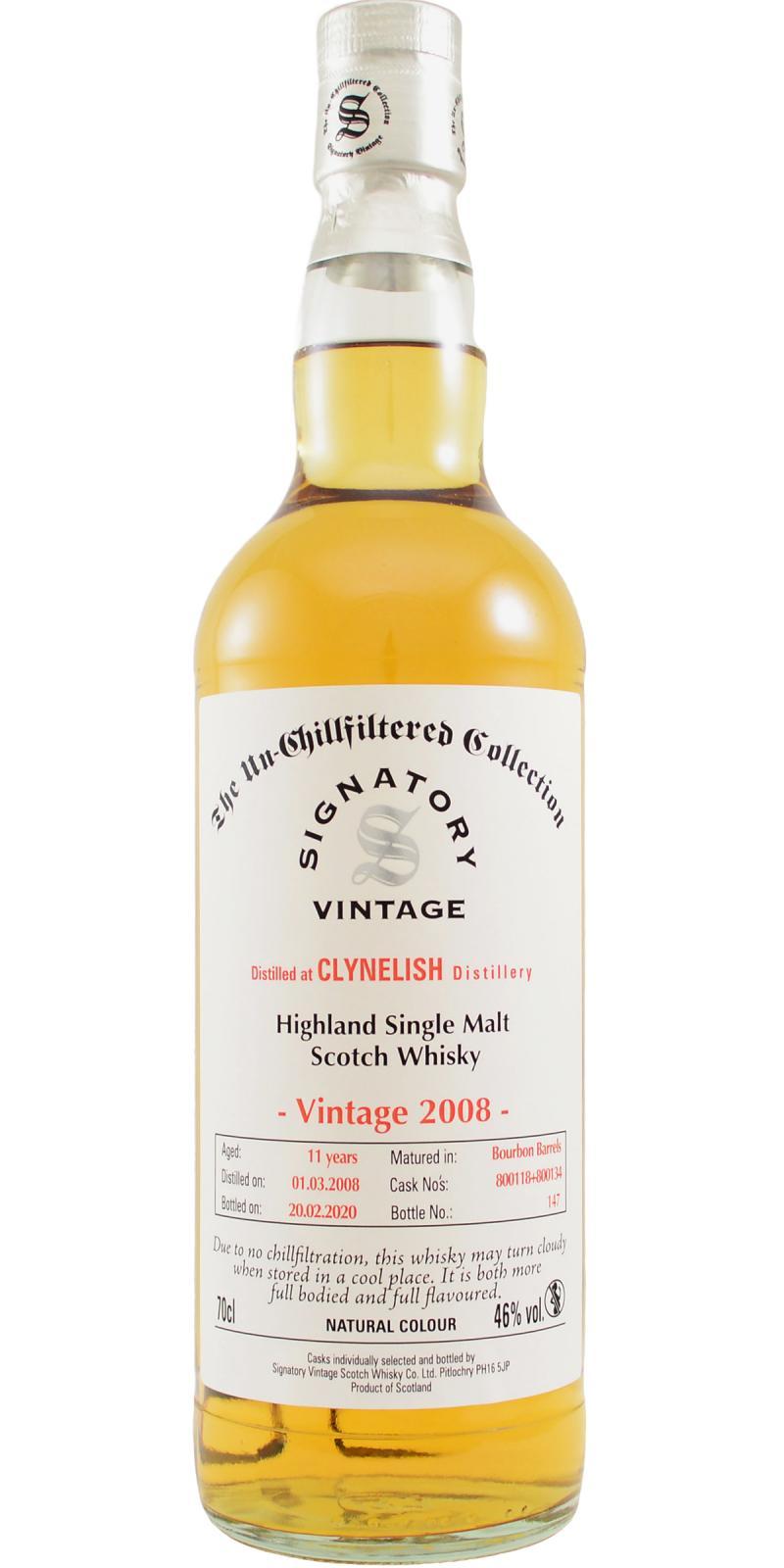 Clynelish 2008 SV The Un-Chillfiltered Collection