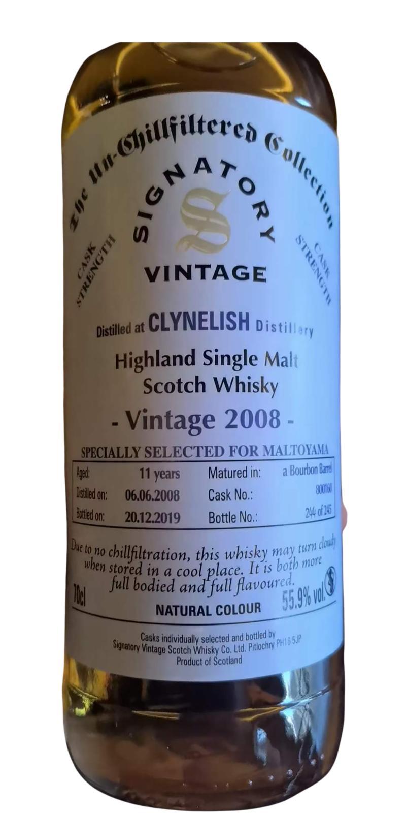 Clynelish 2008 SV The Un-Chillfiltered Collection
