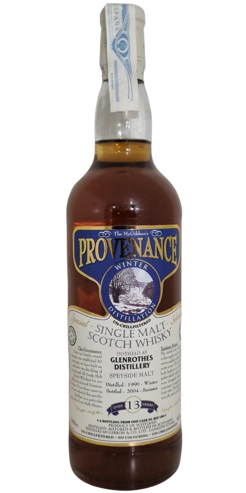 Glenrothes 1990 McG McGibbon's Provenance