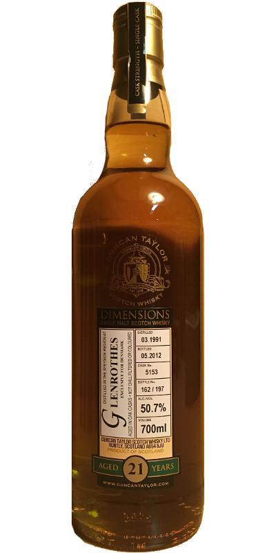 Glenrothes 1991 DT Dimensions