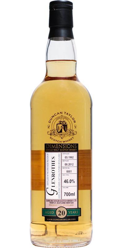 Glenrothes 1992 DT Dimensions