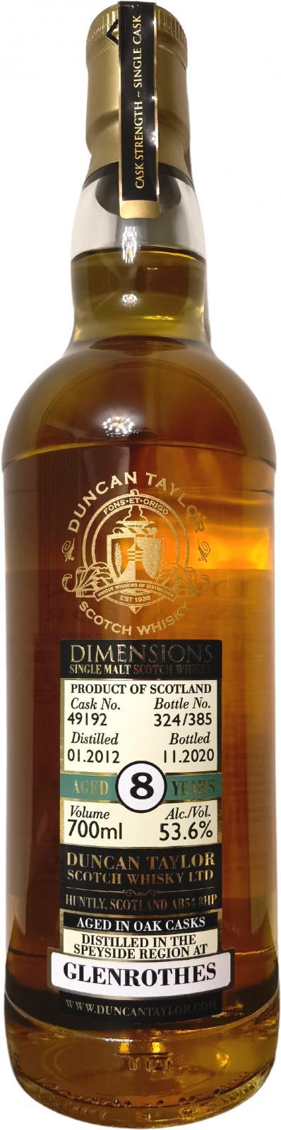 Glenrothes 2012 DT Dimensions