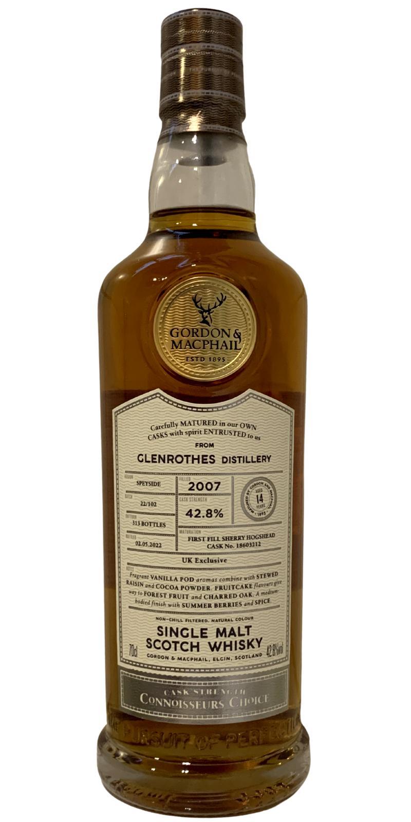 Glenrothes 2007 GM Connoisseurs Choice - Cask Strength