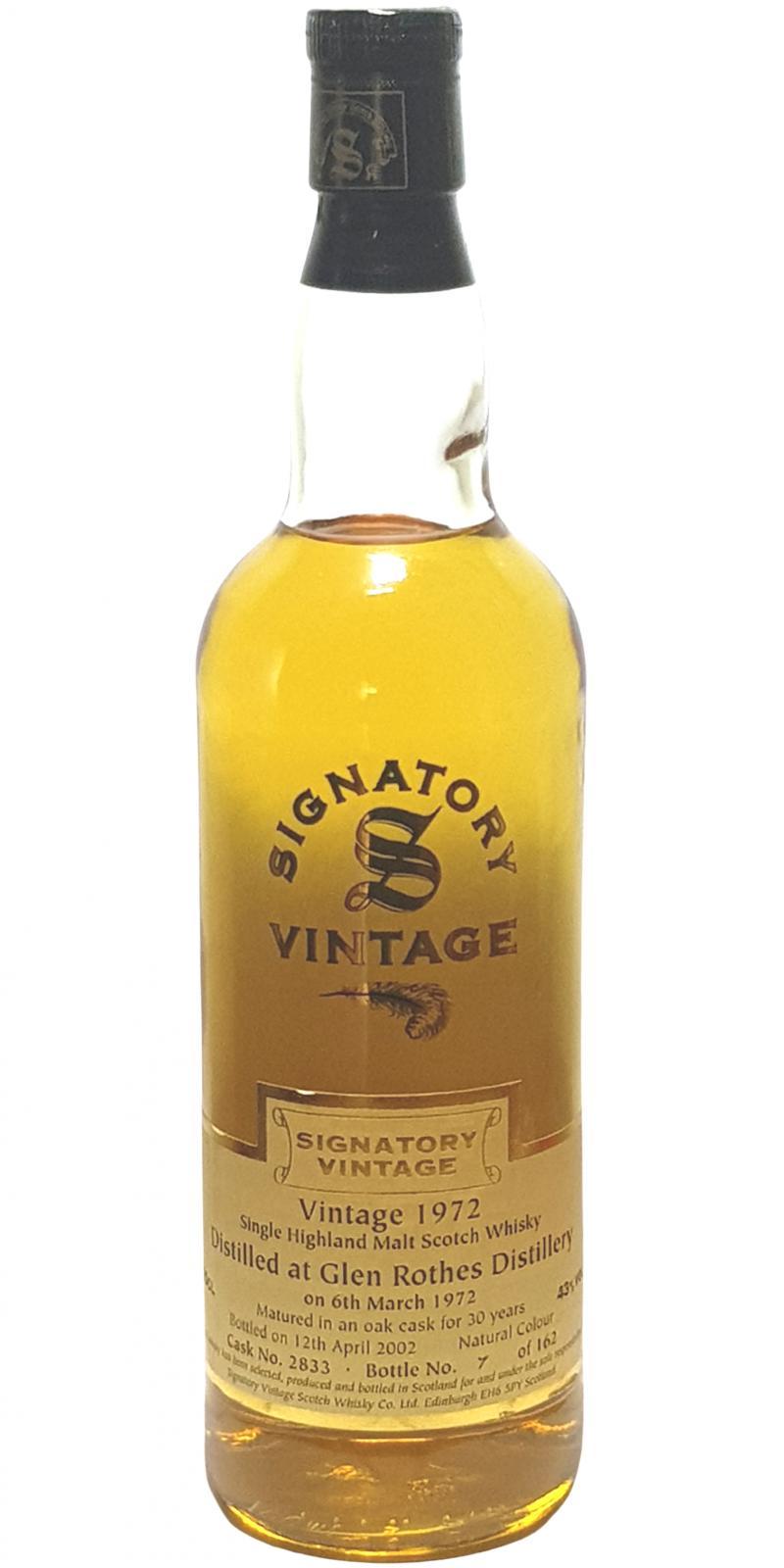 Glenrothes 1972 SV Vintage Collection
