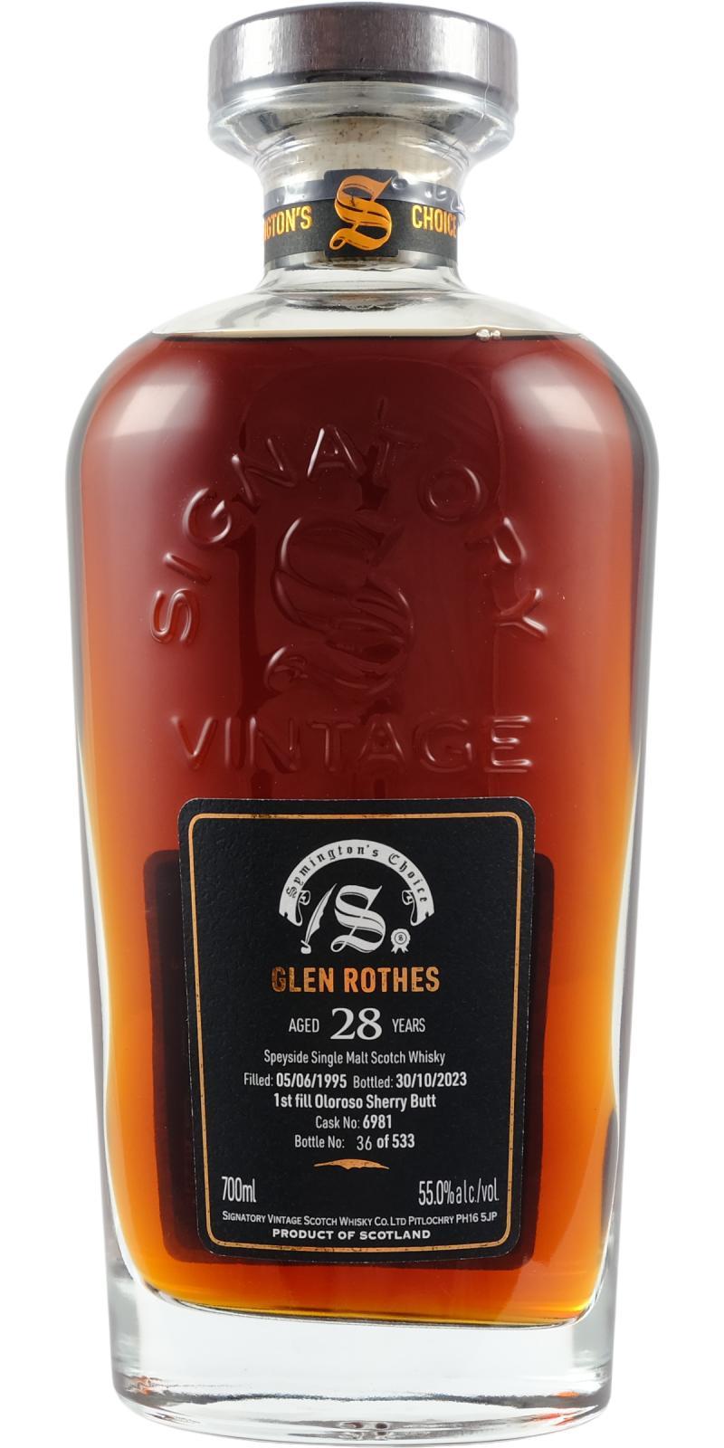 Glenrothes 1995 SV Cask Strength Collection - Symington’s Choice