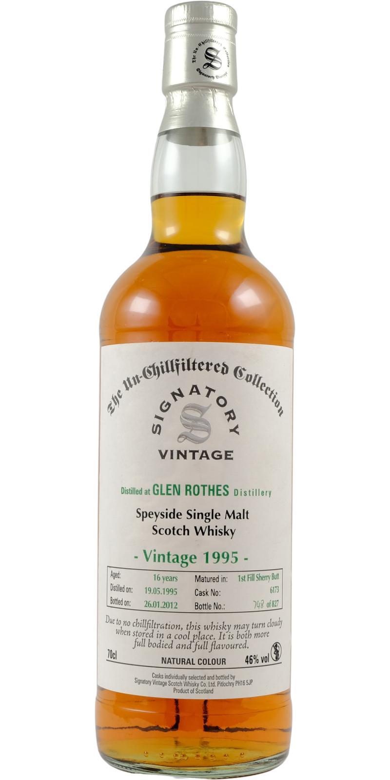 Glenrothes 1995 SV The Un-Chillfiltered Collection