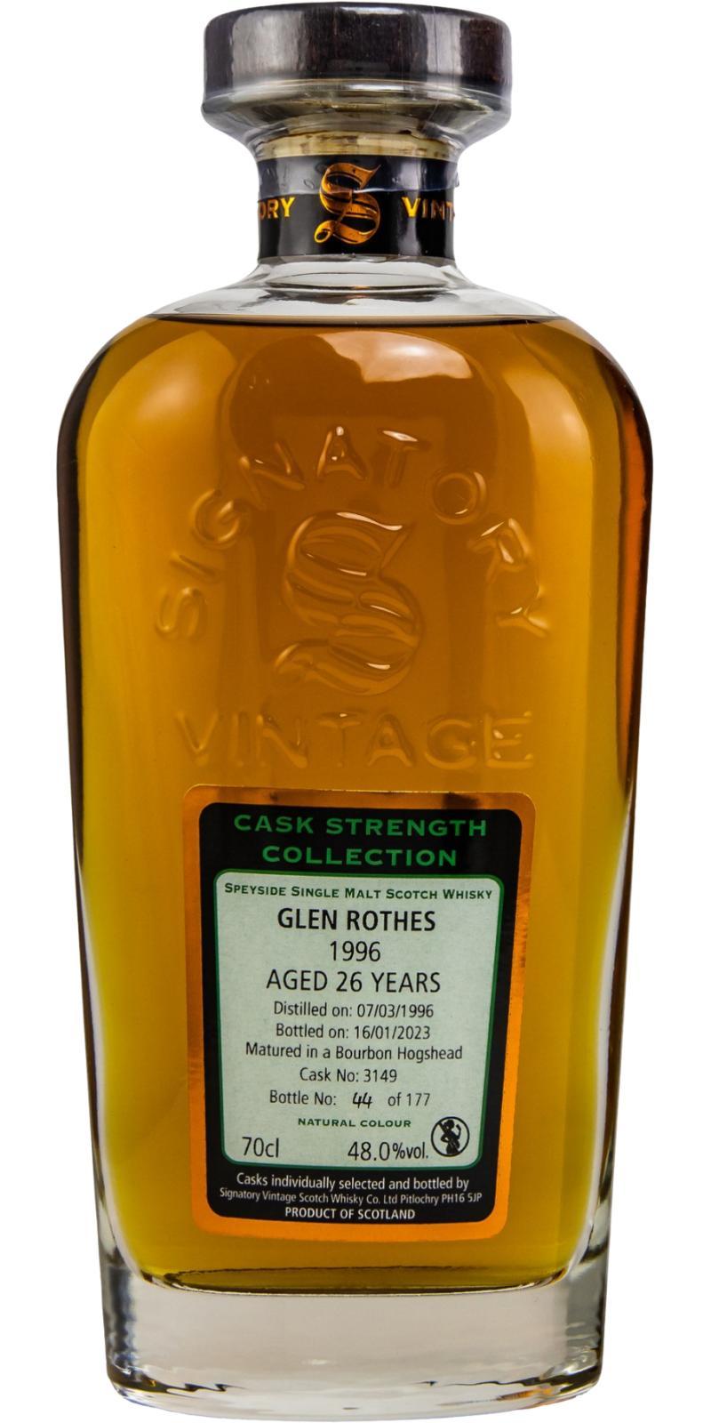 Glenrothes 1996 SV Cask Strength Collection