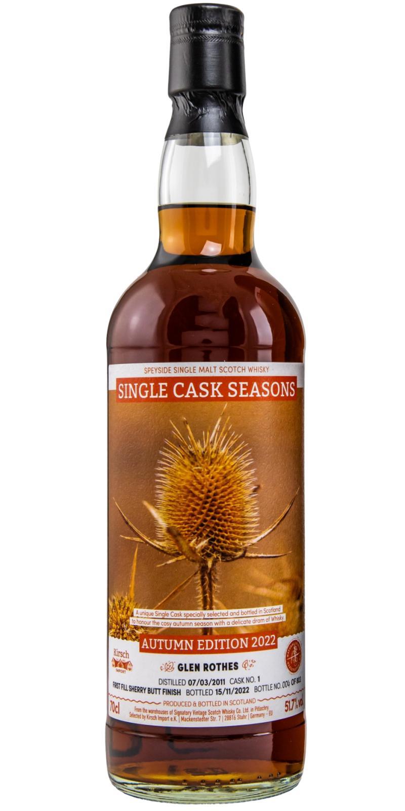 Glenrothes 2011 SV Single Cask Seasons - Autumn 2022